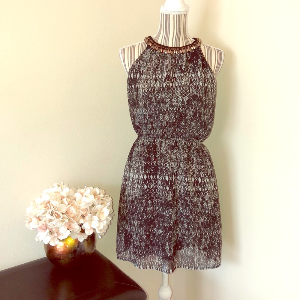 Mosaic Embellished Midi Dress